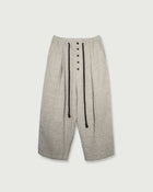 Linen Herringbone Button-Fly Easy Sarouel Pants <#heather gray>