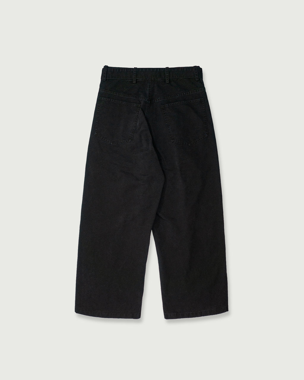 Cotton Chino Belted Wide Tapered 1Tuck Baggy Pants <#black>