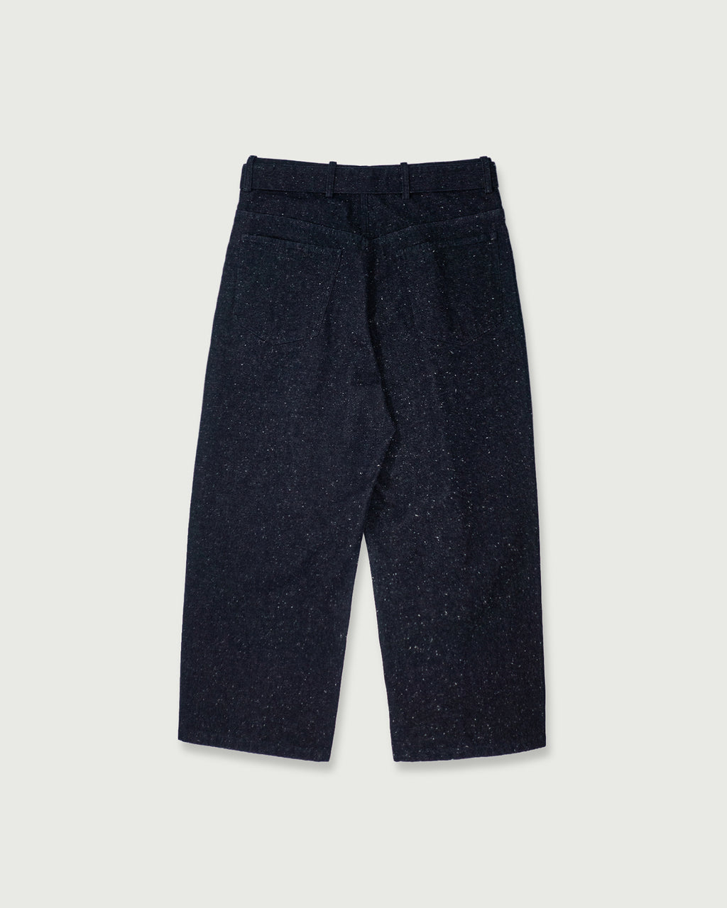 Nep Denim Belted Wide Tapered 1Tuck Baggy Pants <#indigo>