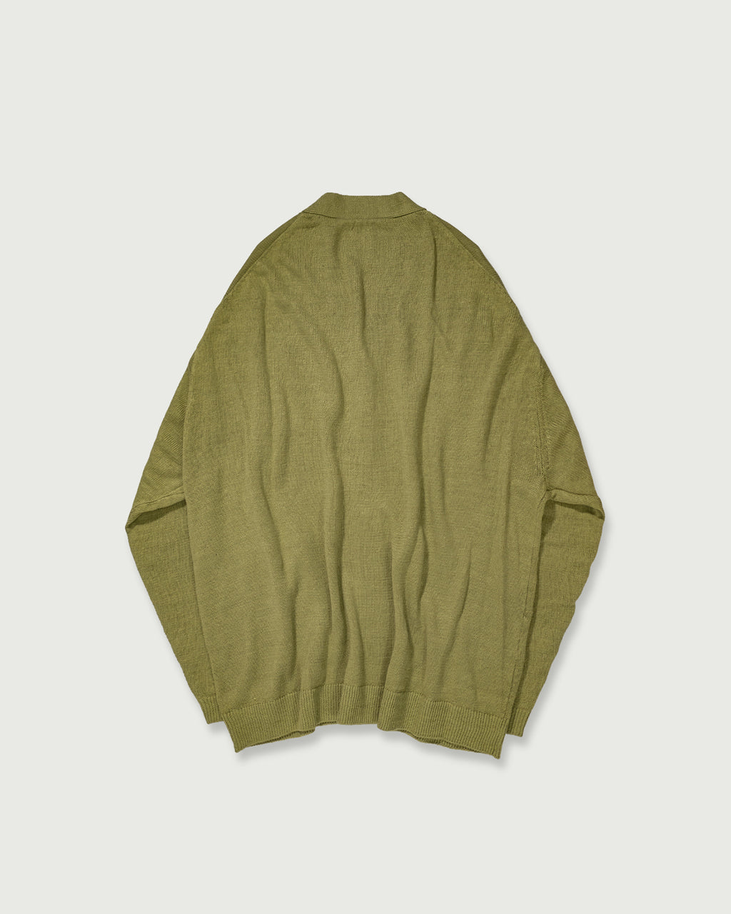 Linen Mid-Gauge V-Neck Knit Gown Cardigan <#yellow>