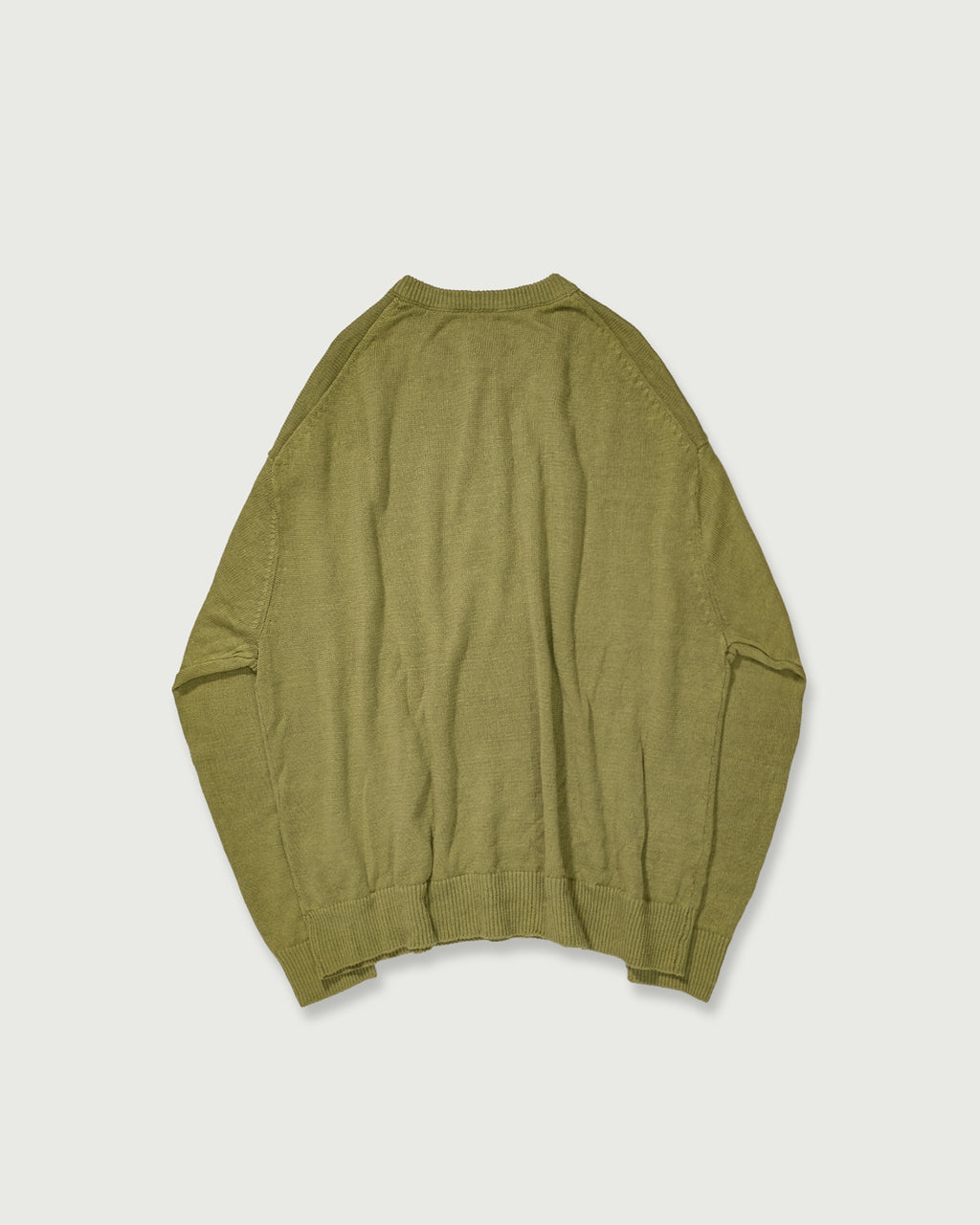 Linen Mid-Gauge Henley Neck Knit Pullover <#yellow>