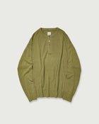 Linen Mid-Gauge Henley Neck Knit Pullover <#yellow>