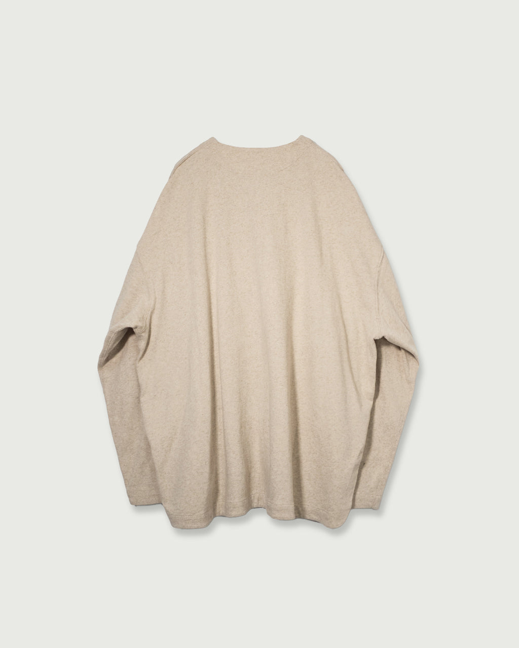 Cotton Linen Hem Round Skipper Long-Sleeve Tee <#ivory>