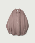 Linen-Tencel Double Pocket Regular Collar Over Shirt <#smoke pink>