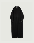 Wash Linen Band Collar Long-Sleeve Jumpsuit <#black>