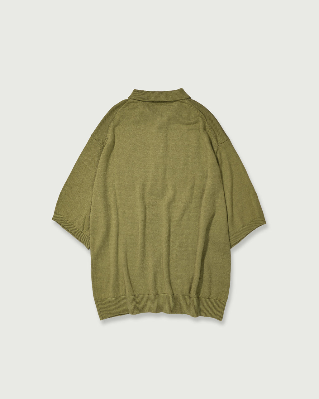 Linen Mid-Gauge Half Sleeve Knit Polo <#yellow>