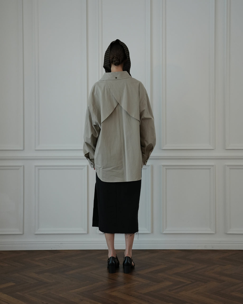 Layered Design Dress Military Shirt.