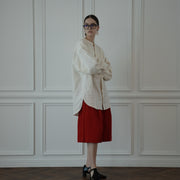 Band Collar Henley Neck Like Atelier Shirt.