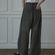 Double Hem Coin Pocket 2Tuck Wide Slacks.
