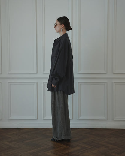 Layered Design Dress Military Shirt.