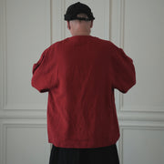 Crew Neck LS Tuck Rib Pullover.