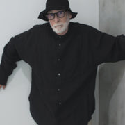 Band Collar Henley Neck Like Atelier Shirt.