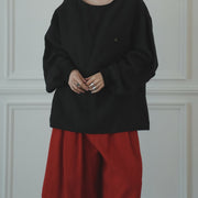High Waist 2 Tuck Wide Half Trousers.