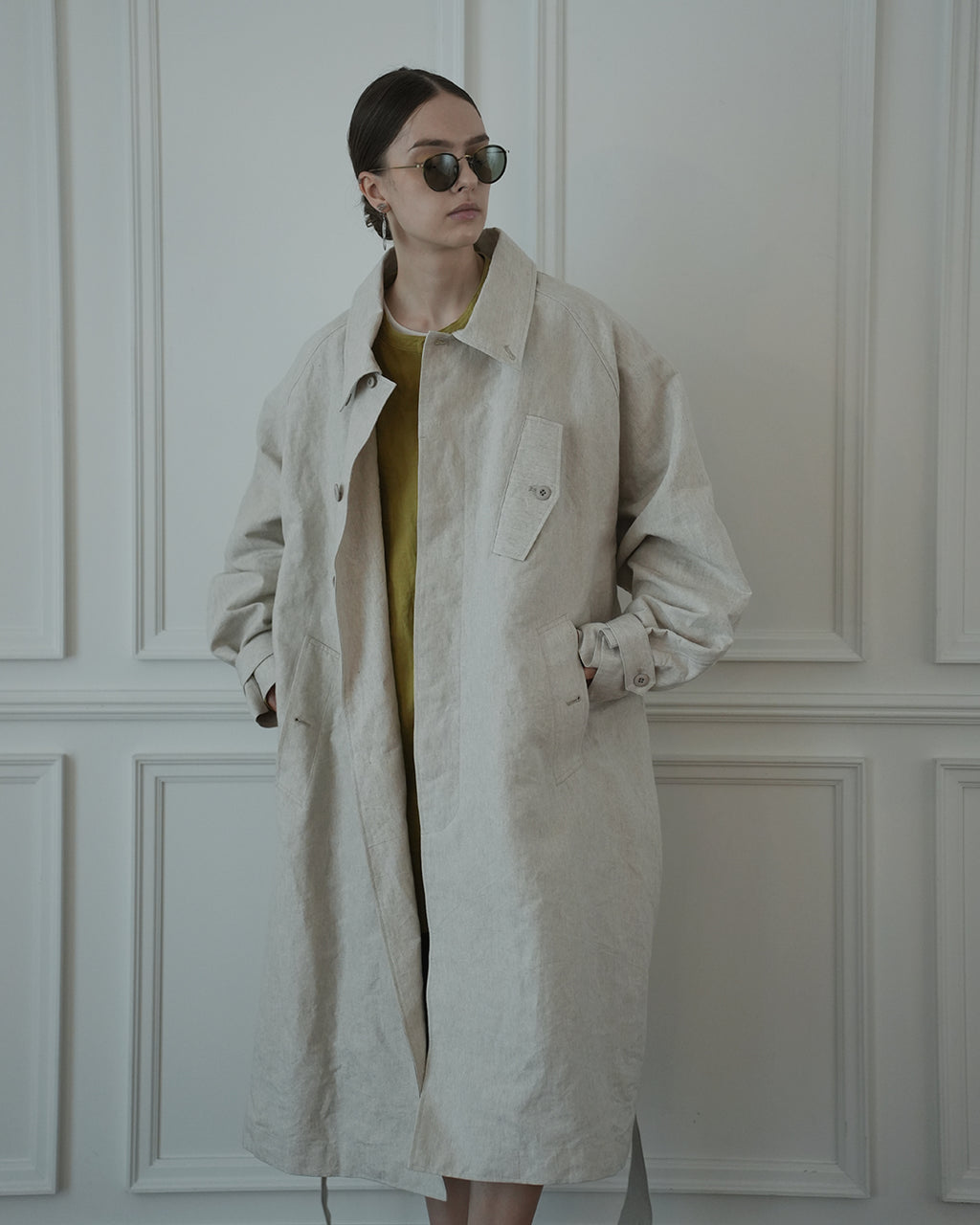 Back Flare A-Line Officer Bal Collar Coat.