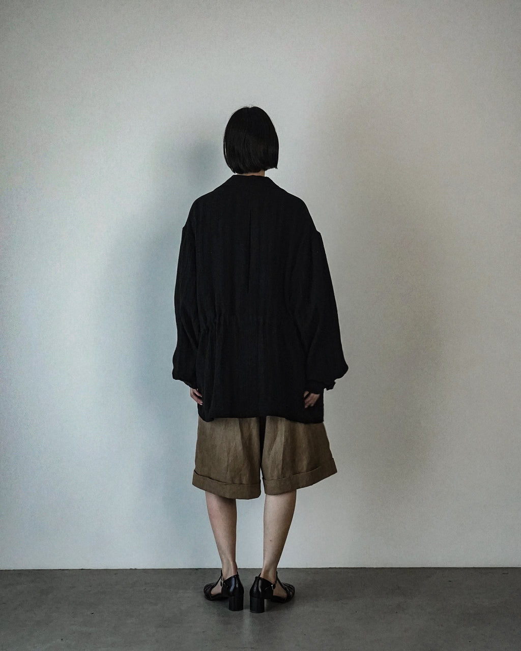 Linen Herringbone M-43 Field Jacket <#black>