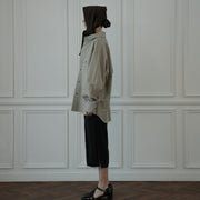 Layered Design Dress Military Shirt.