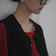 Button Design Crew Neck Vest.