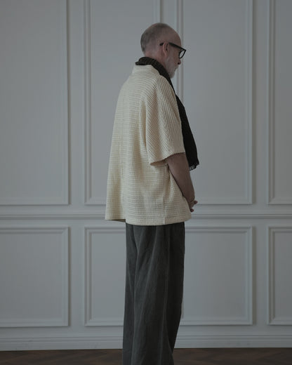 Waffle Russell V Neck 3/4 Sleeve Dolman Knit Pullover.