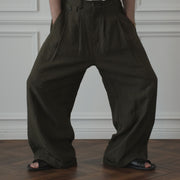 Double Hem Coin Pocket 2Tuck Wide Slacks.