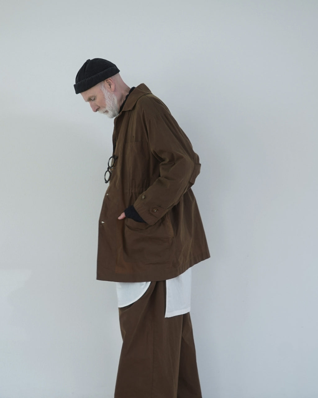 Oiled Wax Washed Moleskin 6-pocket Coverall  <#camel>