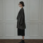 Back-Open Peak Lapel Double-Breasted Over Jacket.