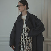 Back Flare A-Line Officer Bal Collar Coat.