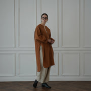 Key Neck Side Slit Long Length Pullover Shirt.