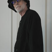 Band Collar Henley Neck Like Atelier Shirt.