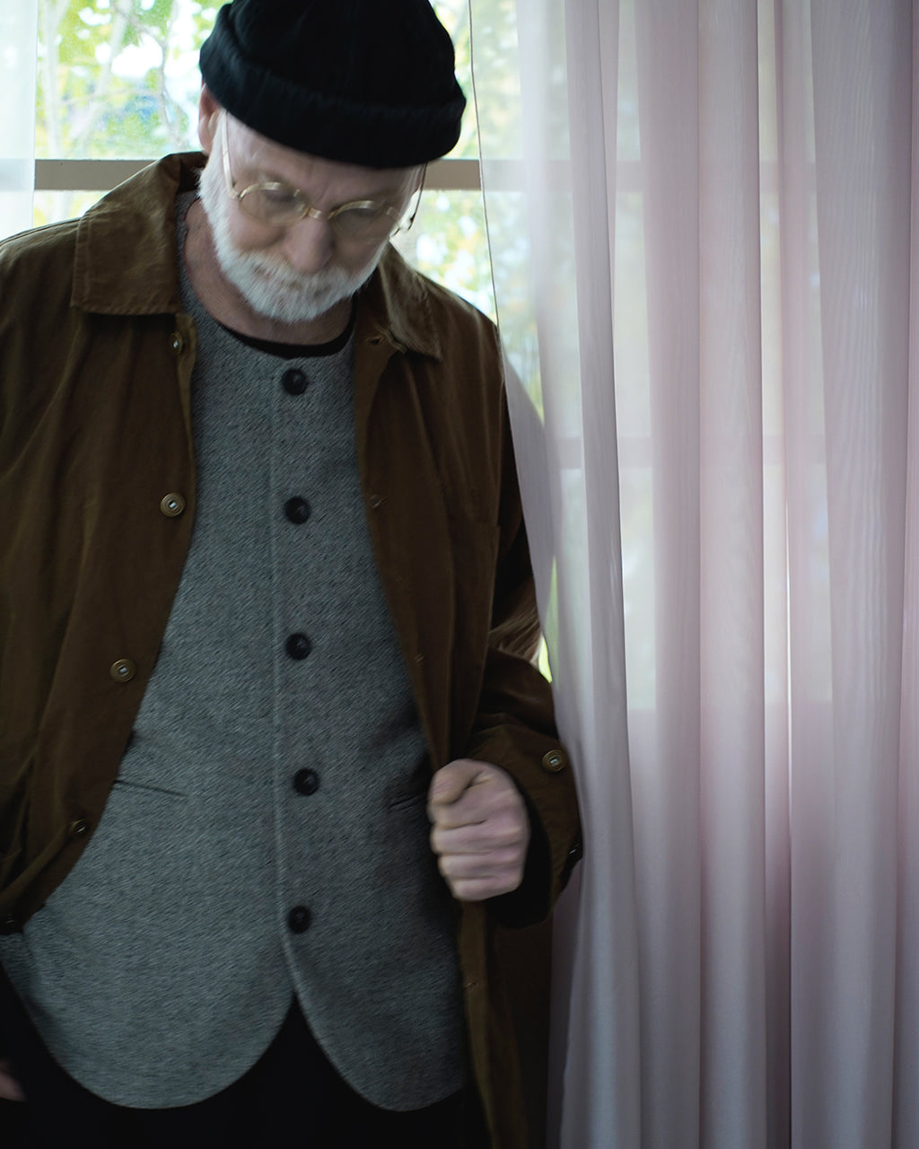 Oiled Wax Washed Moleskin 6-pocket Coverall  <#camel>