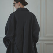 Back Flare A-Line Officer Bal Collar Coat.
