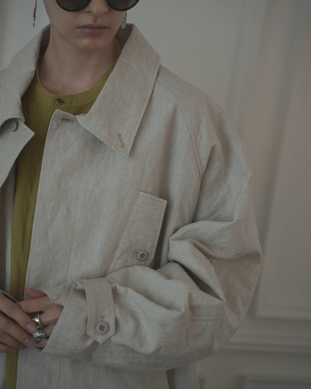 Back Flare A-Line Officer Bal Collar Coat.