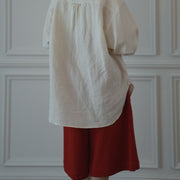 High Waist 2 Tuck Wide Half Trousers.