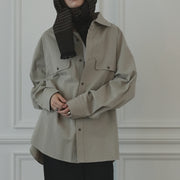 Layered Design Dress Military Shirt.
