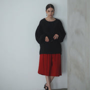 Crew Neck LS Tuck Rib Pullover.