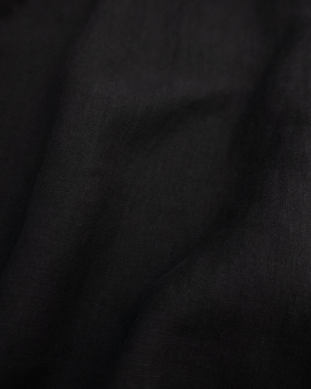 Wash Linen Band Collar Long-Sleeve Jumpsuit <#black>