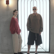 High Waist 2 Tuck Wide Half Trousers.