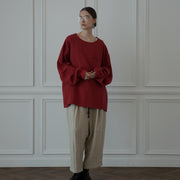 Crew Neck LS Tuck Rib Pullover.