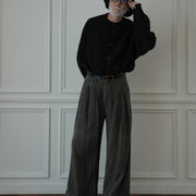 Band Collar Henley Neck Like Atelier Shirt.