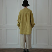 Band Collar Henley Neck Like Atelier Shirt.