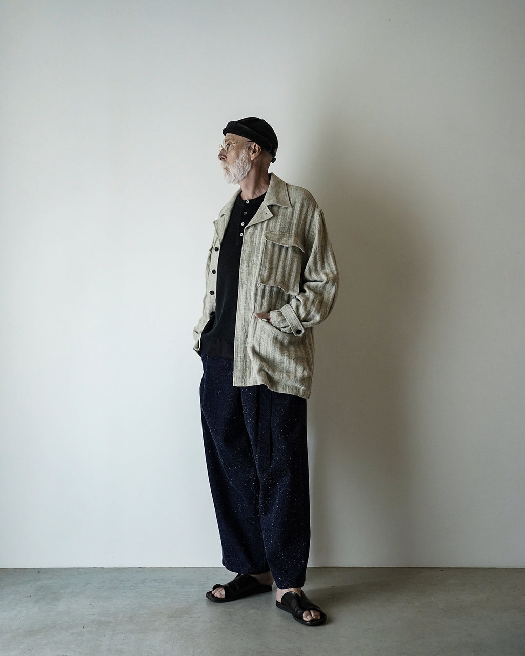 Linen Herringbone M-43 Field Jacket <#heather gray>