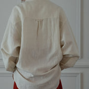 Band Collar Henley Neck Like Atelier Shirt.