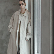 Back Flare A-Line Officer Bal Collar Coat.