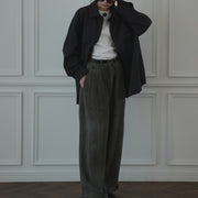 Double Hem Coin Pocket 2Tuck Wide Slacks.