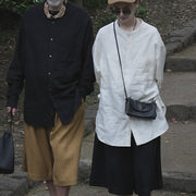 Band Collar Henley Neck Like Atelier Shirt.