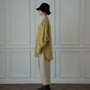 Band Collar Henley Neck Like Atelier Shirt.