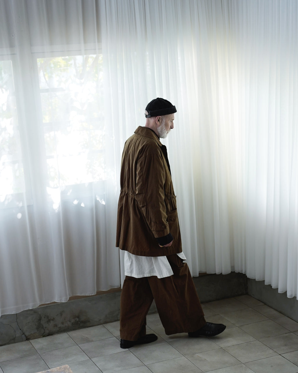 Oiled Wax Washed Moleskin 6-pocket Coverall  <#camel>