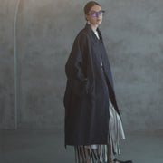 Back Flare A-Line Officer Bal Collar Coat.
