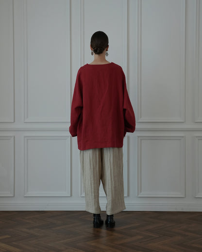 Crew Neck LS Tuck Rib Pullover