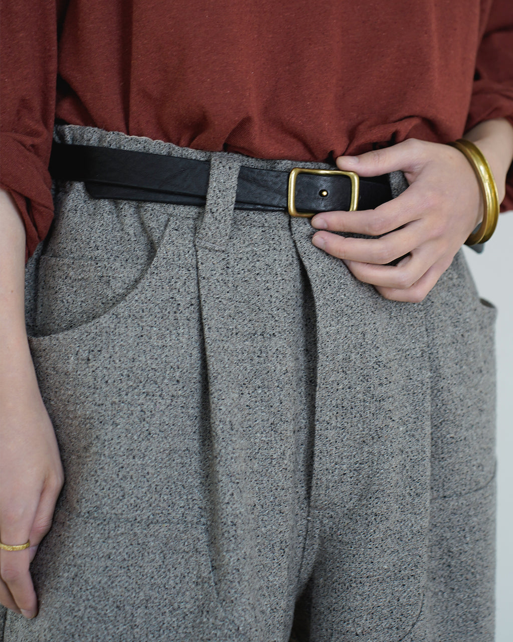 Wool Blend Tweed Double-Knee Painter's Work Pants <#greige>