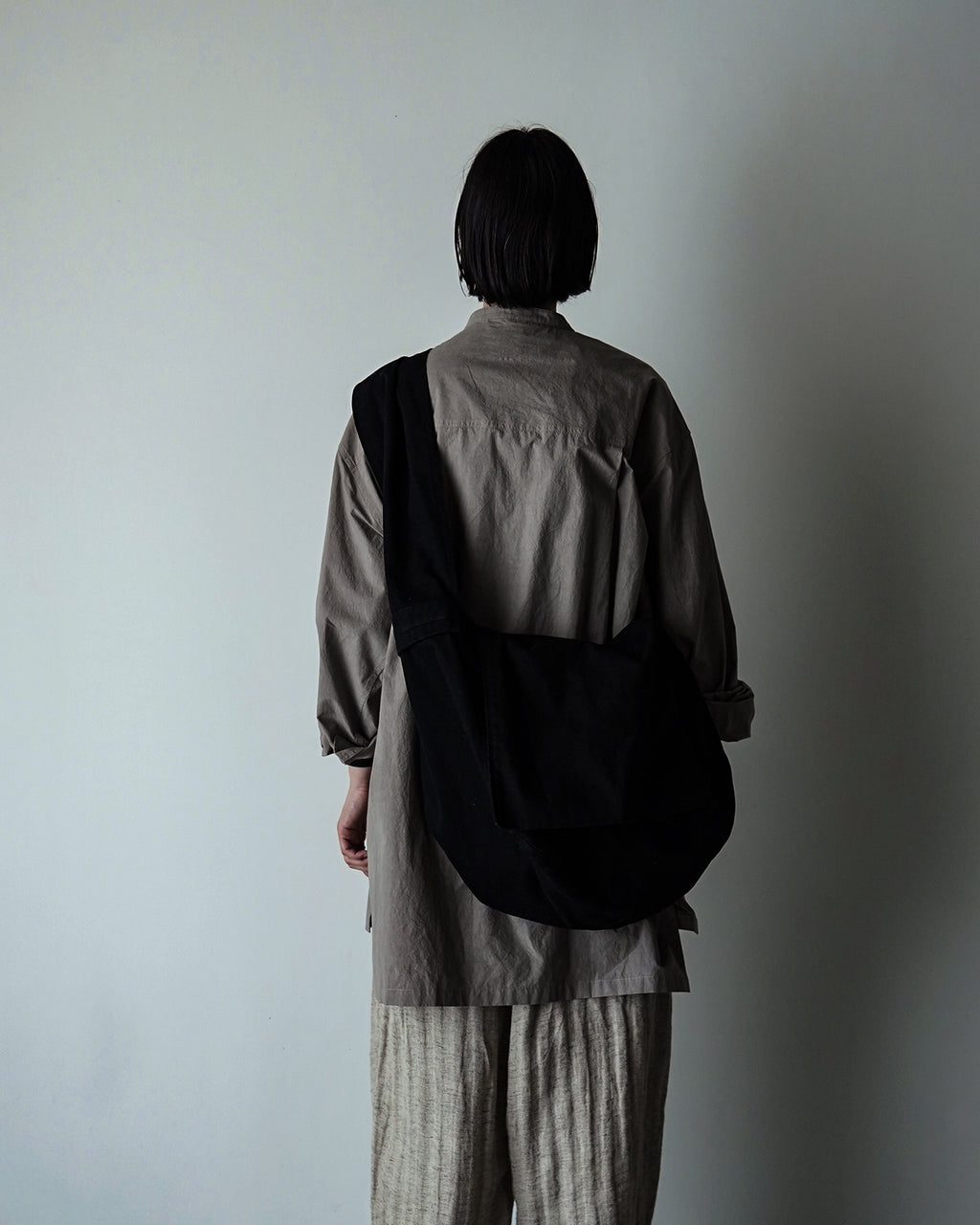 Cotton Canvas News Paper Bag <#black>